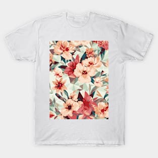 Floral Pattern Polygon style: Polygonal Petal Tapestry T-Shirt